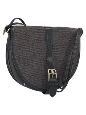 Authentic SAINT LAURENT Shoulder Bag Canvas Leather Gray